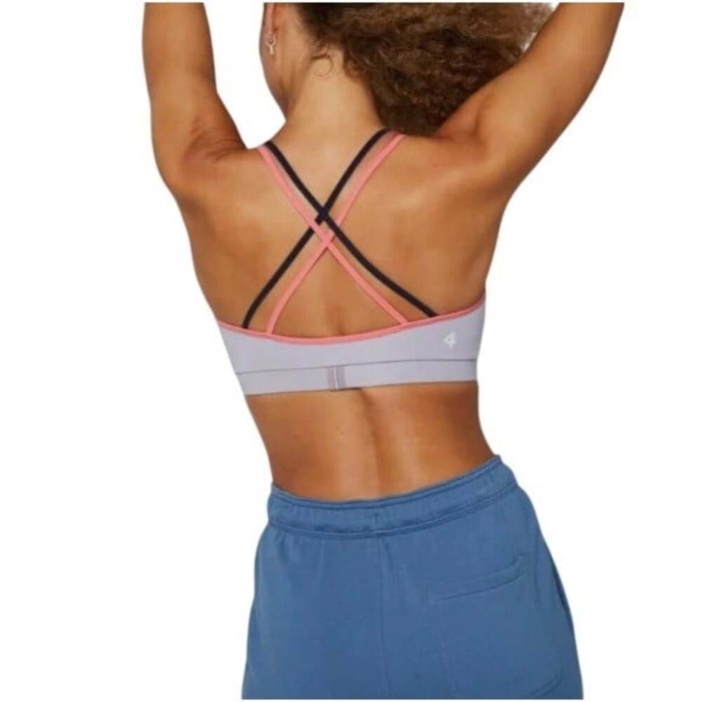 Fourlaps Women's Silver RE-UP Athletic Training Vitality Sports Bra Size S NWT